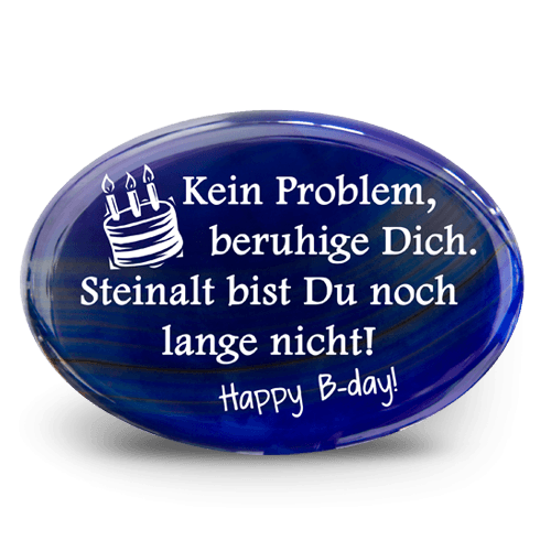 Edelstein mit Gravur zum Geburtstag