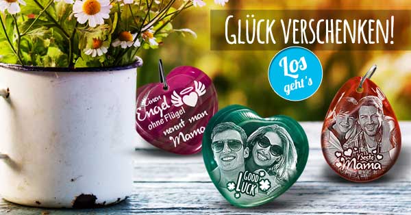 Glück verschenken - echte Edelsteine mit Gravur!